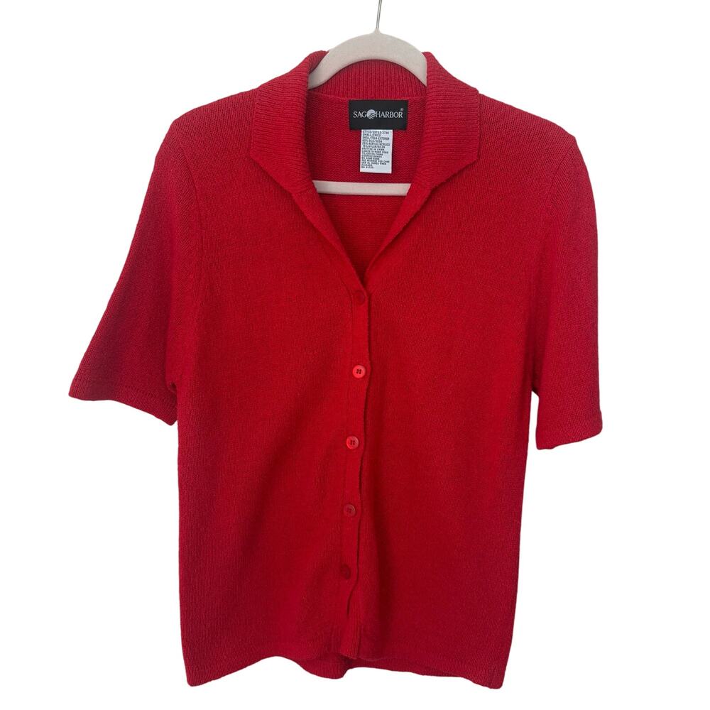 Vintage Sage Harbor Size Small Silk Blend Red Sweater
